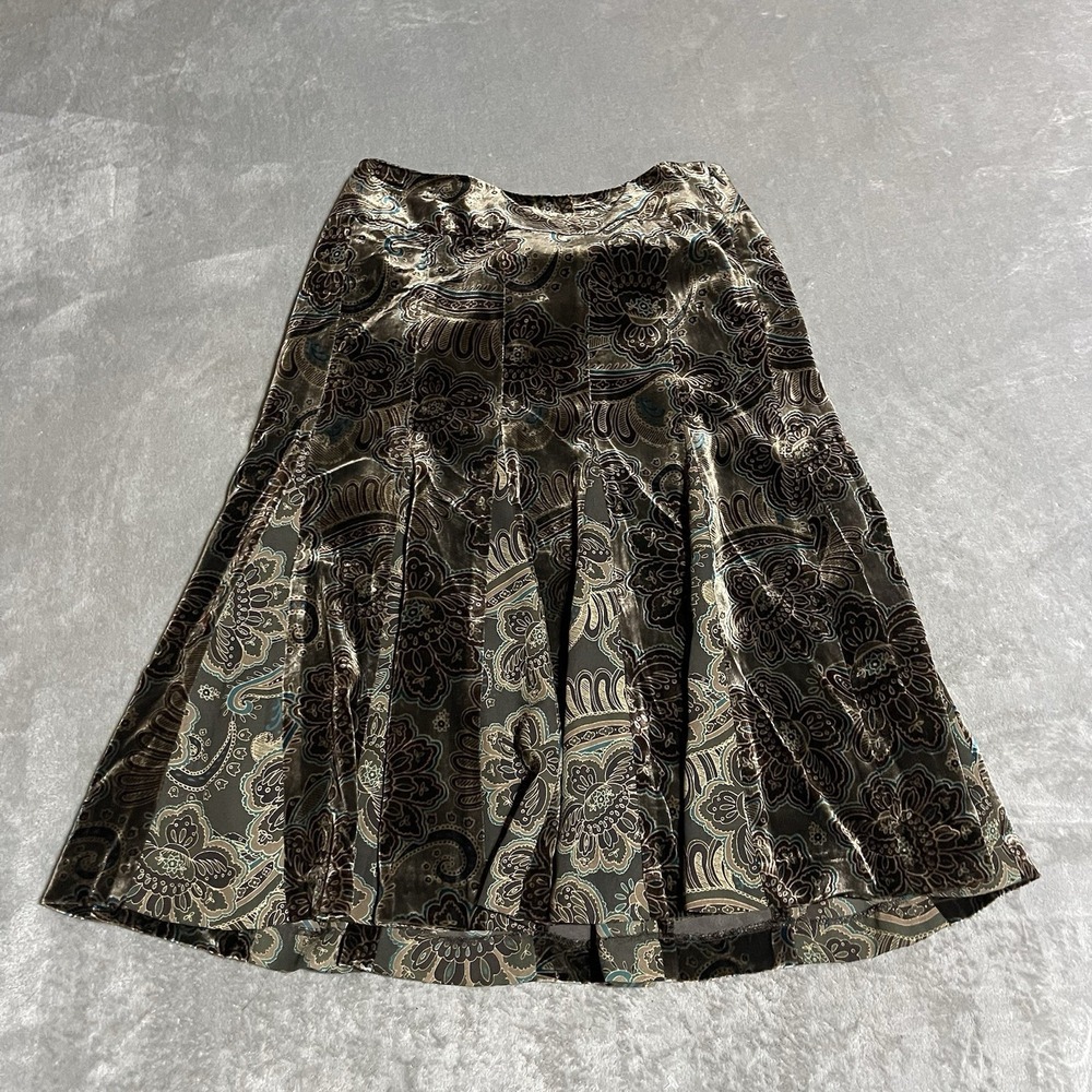 Y2K Loft Skirt Womens 4 Velvet Paisley Whimsigoth Boho Grunge Academia Artsy